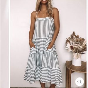 *NEW WITH TAGS* Esther & Co Navy Striped Midi